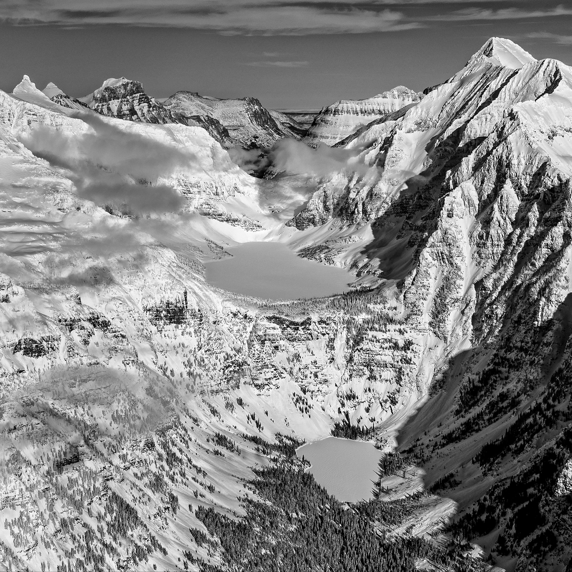 Aerial Glacier National Park, Montana